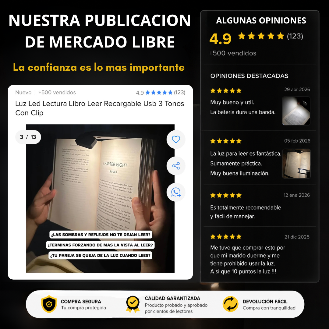 Luz Led Recargable para leer